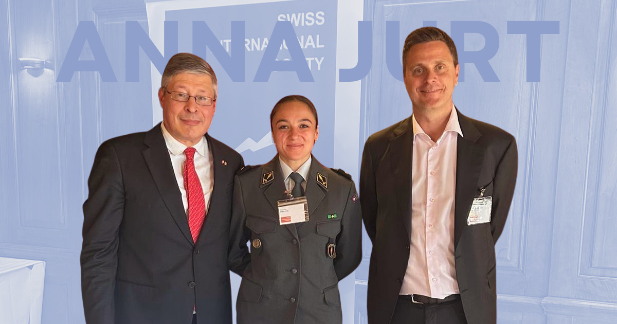 SIS Anna Jurt mit Thomas Schinecker (CEO Roche) und Philippe D. Monnier, Swiss International Society Zürich, Mai 2026